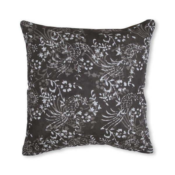 Handblocked Cotton Cushion (Brown)