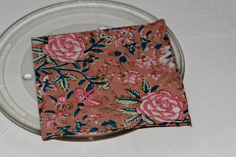 Handblock Napkin Set of 4 (Pink)