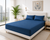 500Thread Count Cotton Bedsheet & 2 Pillow Cases (Dark Blue))