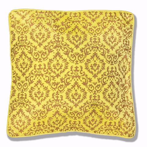 This cushion is made of a soft, 100% cotton fabric that has a beautifully designed hand block print.