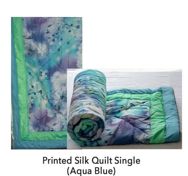 Silk Quilts (Single) (Aqua Blue)