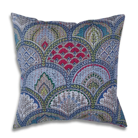 Handblocked Cotton Cushion (Multicolor)