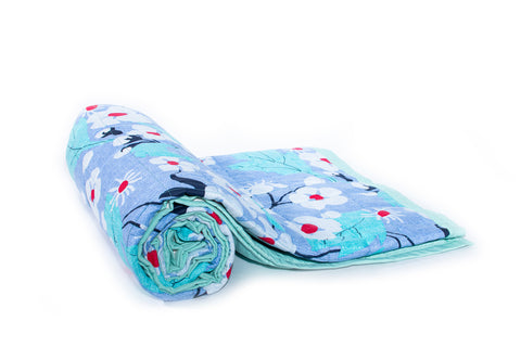 Printed Cotton Quilts (Queen) Blue, Purple