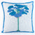 Handblocked Cotton Cushion (Blue,Green))