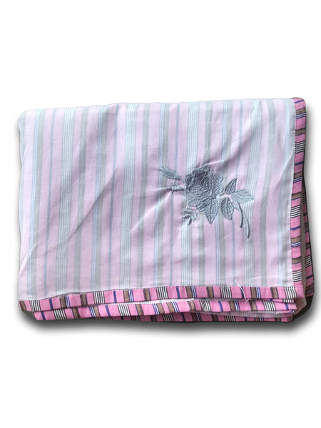 Embroidered Sheer Mul Dohar (Pink Grey)