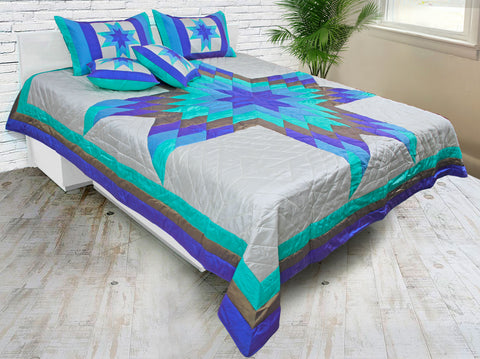 Silk Bedspread (Blue-Green)