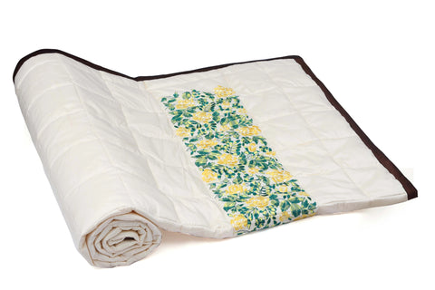 Silk Quilts (Single) ( Cream,Embroidered)