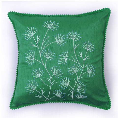 Embroidered Silk Cushions (16" x 16")