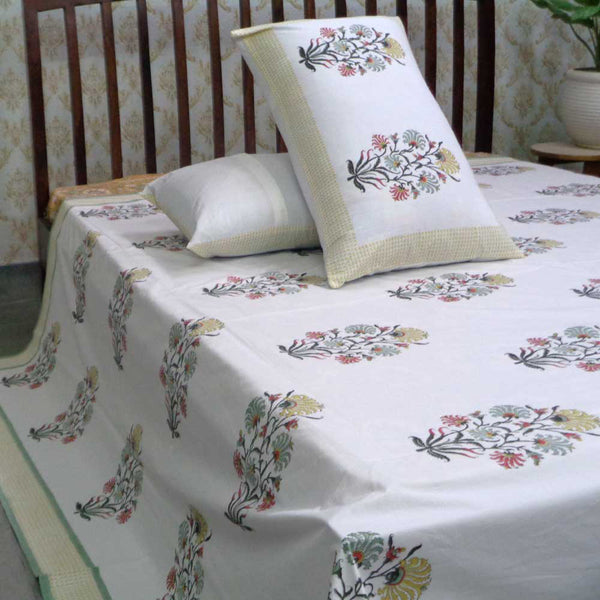 Handblock Percale Cotton Bedsheets (Queen)