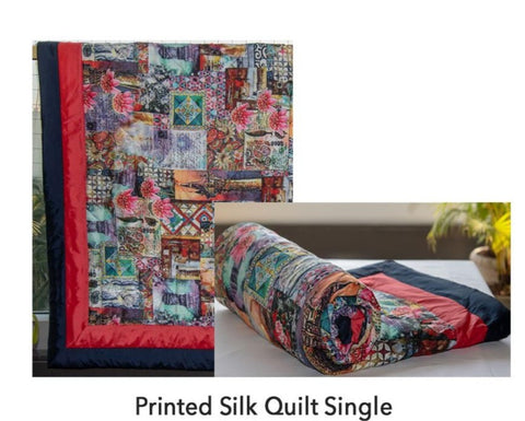 Silk Quilts (Single) ( Red,Brown,Blue)